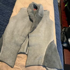 Faux suede and fur vest